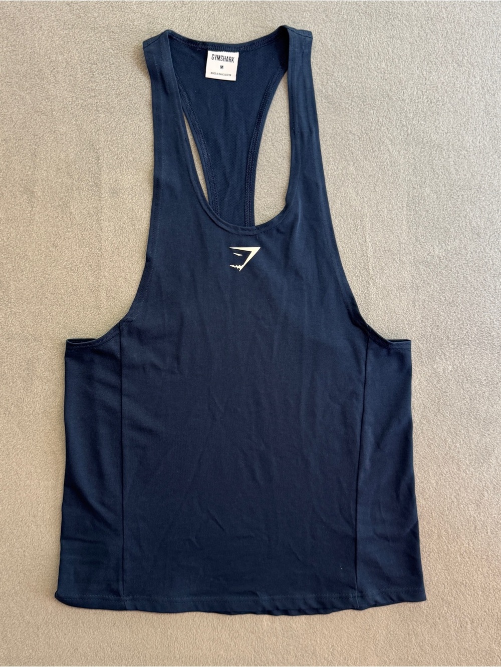 Gymshark Tank Top Stringer Medium Men's Sleeves Muscle Shirt Gym Activewear Blue